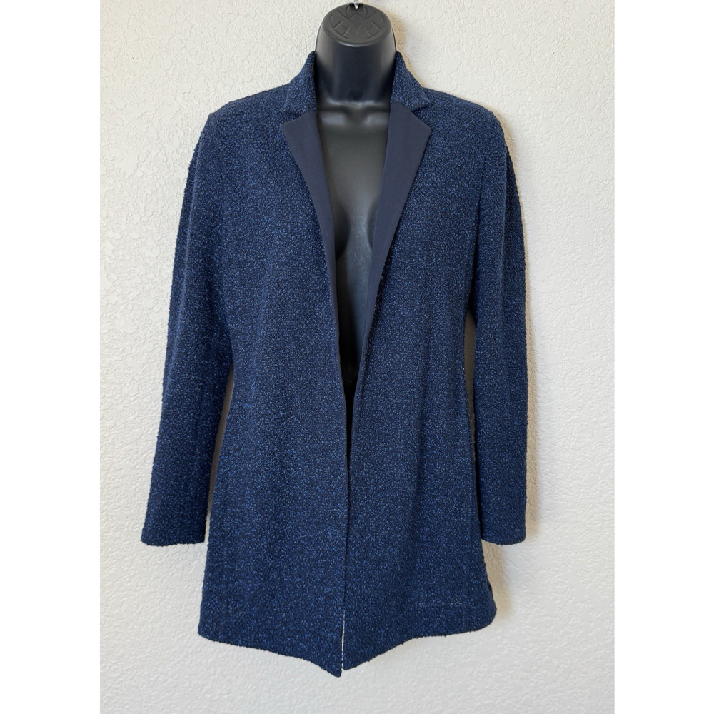 AKRIS Mulberry Silk Bouclé Blazer Satin Lapel Navy Quiet Luxury Old Money Swiss